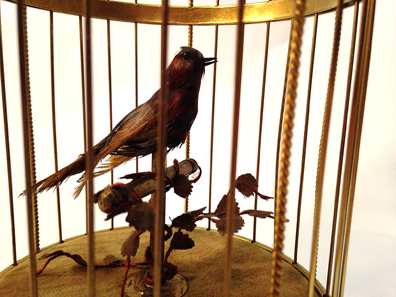 Antique Automated Bird Cage - Click Image to Close